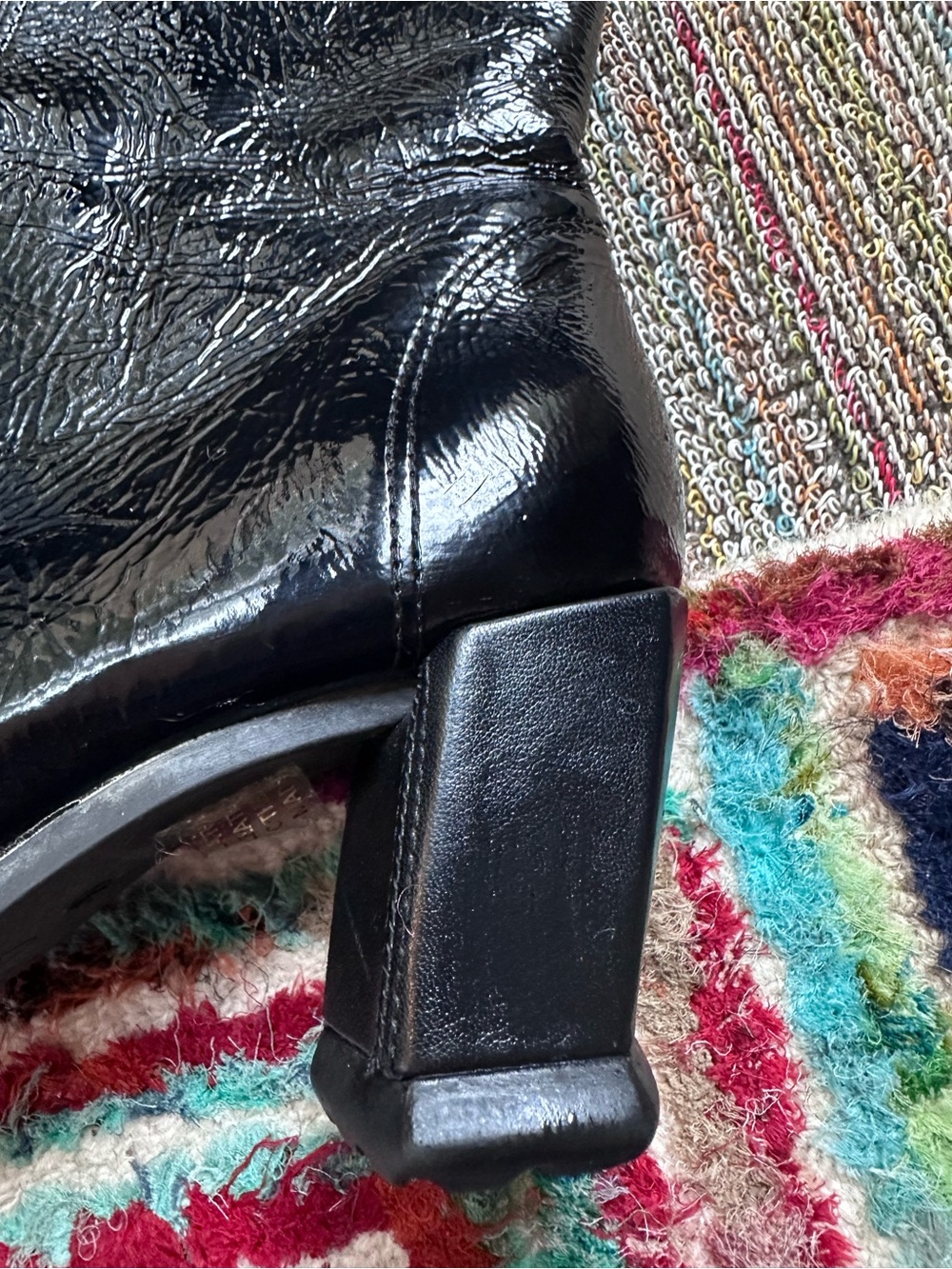 Fluevog EXCELLENT Together Hi Niki black patent leather frontzip heeled boot-7.5 - Picture 10 of 16